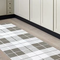 Pappelina Ed Dark Linen & Fossil Grey Runner Rug