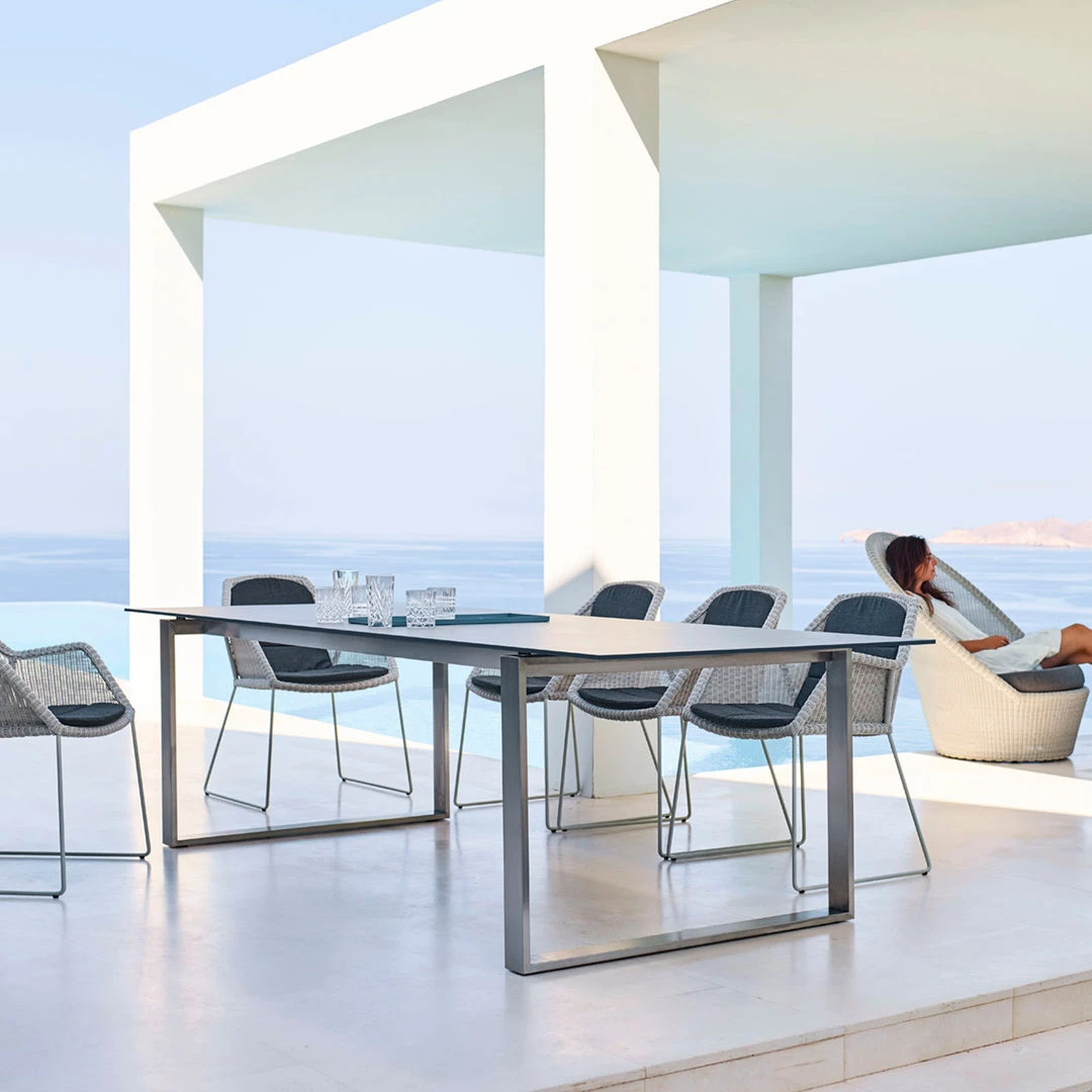 Cane-Line Edge Dining Table With Extension Leaves 6 Cane-Line Edge Dining Table With Extension Leaves