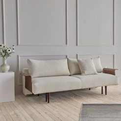 Innovation Modern Living Frode Dark Styletto Sofa Bed Walnut Arms