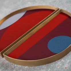 Ethnicraft Glass Valet Tray With Metal Rim (Set Of 2) 15 Ethnicraft Glass Valet Tray With Metal Rim (Set Of 2)