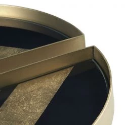 Ethnicraft Glass Valet Tray With Metal Rim (Set Of 2) 16 Ethnicraft Glass Valet Tray With Metal Rim (Set Of 2)