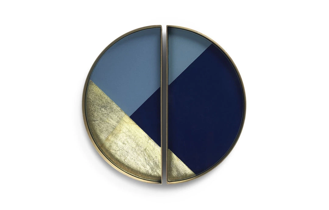 Ethnicraft Glass Valet Tray With Metal Rim (Set Of 2) 3 Ethnicraft Glass Valet Tray With Metal Rim (Set Of 2)