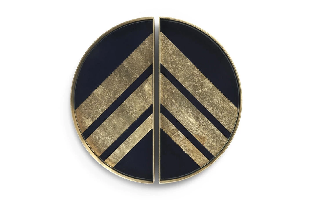 Ethnicraft Glass Valet Tray With Metal Rim (Set Of 2) 9 Ethnicraft Glass Valet Tray With Metal Rim (Set Of 2)