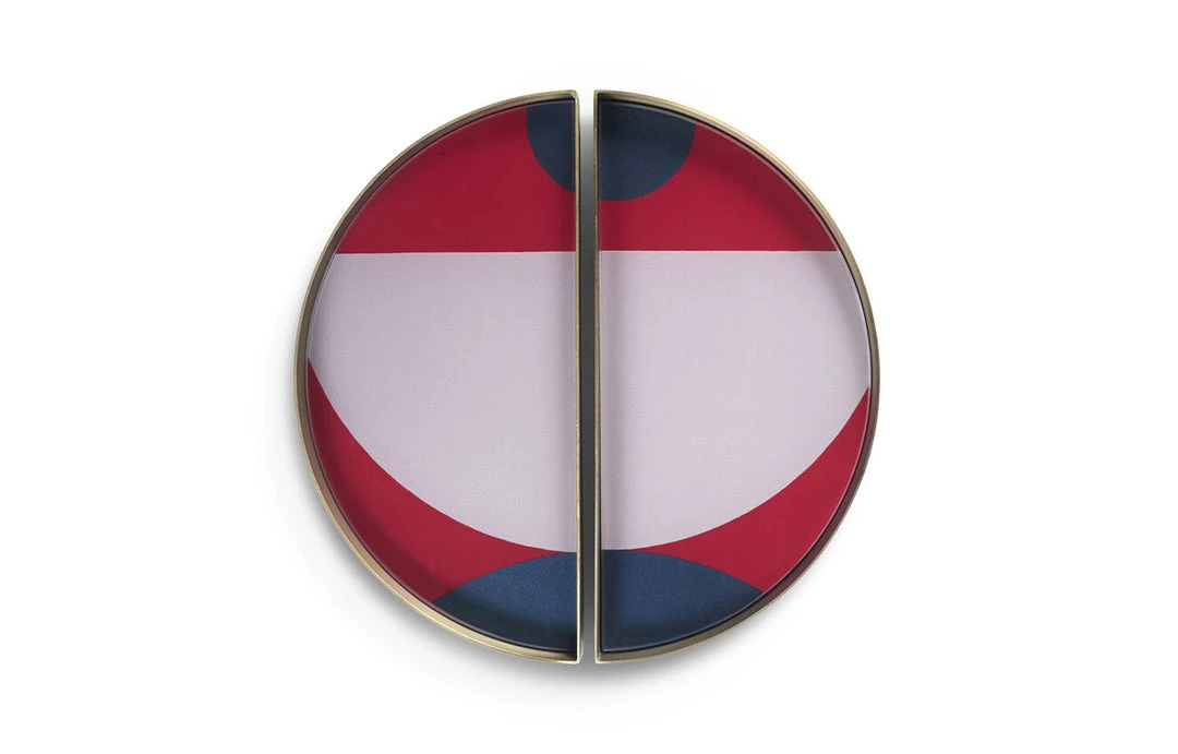 Ethnicraft Glass Valet Tray With Metal Rim (Set Of 2) 10 Ethnicraft Glass Valet Tray With Metal Rim (Set Of 2)