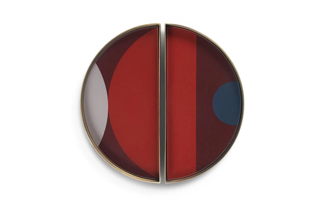 Ethnicraft Glass Valet Tray With Metal Rim (Set Of 2) 11 Ethnicraft Glass Valet Tray With Metal Rim (Set Of 2)