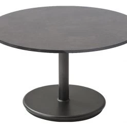 Cane-Line Go Small Round Coffee Table With Dark Grey HPL Top