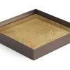 Ethnicraft Gold Leaf Glass Valet Tray
