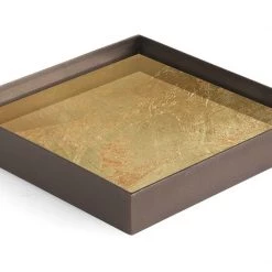 Ethnicraft Gold Leaf Glass Valet Tray