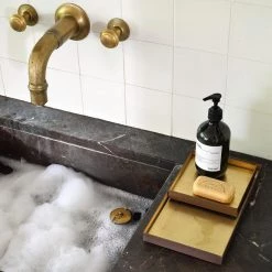 Ethnicraft Gold Leaf Glass Valet Tray