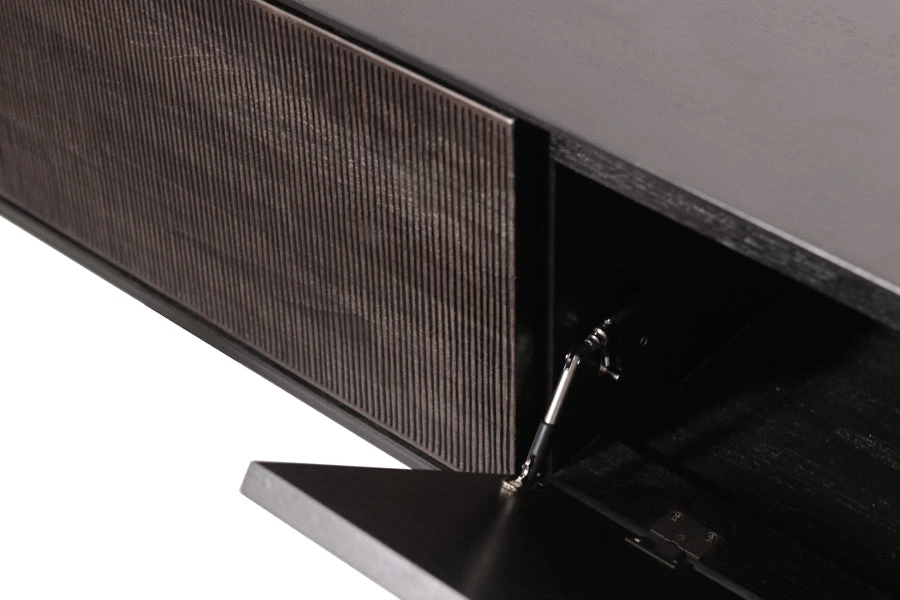 Ethnicraft Grooves Teak Varnished Black TV Cupboard Modern Dining 7 Ethnicraft Grooves Teak Varnished Black TV Cupboard Modern Dining