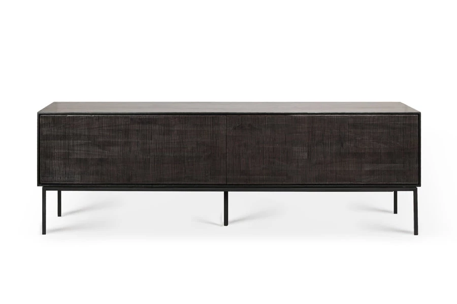 Ethnicraft Grooves Teak Varnished Black TV Cupboard Modern Dining 10 Ethnicraft Grooves Teak Varnished Black TV Cupboard Modern Dining