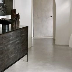 Ethnicraft Modern Dining Grooves Teak Varnished Sideboard