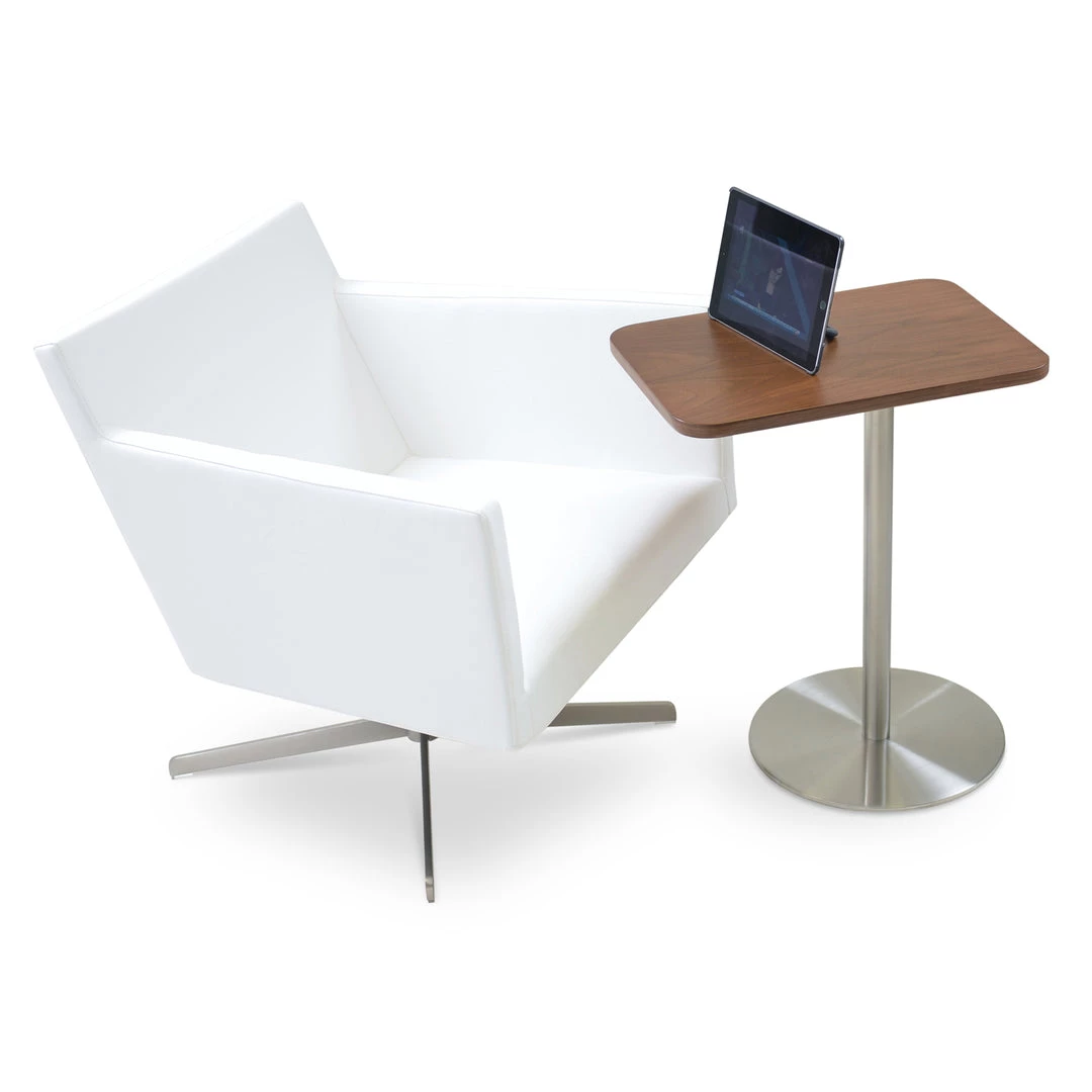 SohoConcept Harvard End Table Swivel Stainless Steel With Walnut Vaneer 5 SohoConcept Harvard End Table Swivel Stainless Steel With Walnut Vaneer