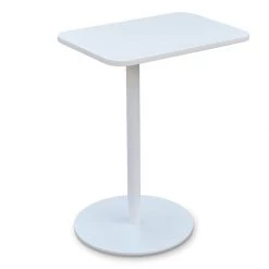 SohoConcept Harvard End Table Swivel White Paint Steel With White Lacquer