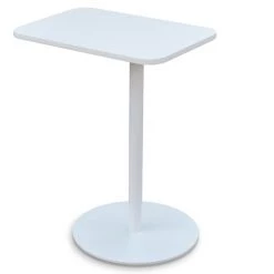 SohoConcept Harvard End Table Swivel White Paint Steel With White Lacquer