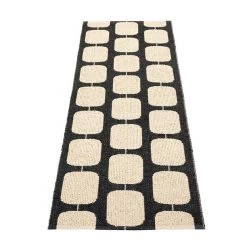 Pappelina Sten Black & Cream Runner Rug