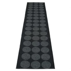 Pappelina Hugo Metallic Black & Black Runner Rug 27 Pappelina Hugo Metallic Black & Black Runner Rug