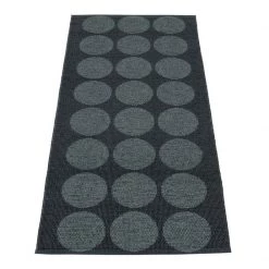 Pappelina Hugo Metallic Black & Black Runner Rug 25 Pappelina Hugo Metallic Black & Black Runner Rug