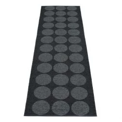 Pappelina Hugo Metallic Black & Black Runner Rug 26 Pappelina Hugo Metallic Black & Black Runner Rug