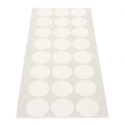 Pappelina Hugo Metallic White & Fossil Grey Runner Rug Rugs