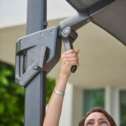 Cane-Line Hyde Luxe Hanging Parasol With Base Umbrellas & Sunshades