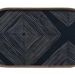 Ethnicraft Ink Linear Squares Glass Tray