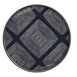Ethnicraft Ink Linear Squares Glass Tray