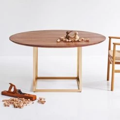 DK3 Modern Dining Jewel Table Round / Max. 2 Extension Leaf