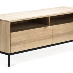 Ethnicraft Modern Living Ligna Oak Black Frame TV Cupboard