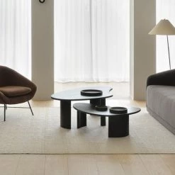 Ethnicraft Mahogany Boomerang Varnished Dark Brown Coffee Table