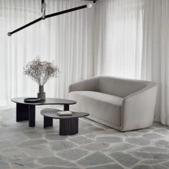 Ethnicraft Mahogany Boomerang Varnished Dark Brown Coffee Table