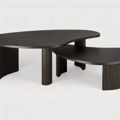 Ethnicraft Mahogany Boomerang Varnished Dark Brown Coffee Table