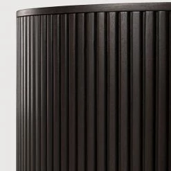 Ethnicraft Mahogany Roller Max Varnished Dark Brown Round Coffee Table