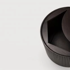 Ethnicraft Mahogany Roller Max Varnished Dark Brown Side Table