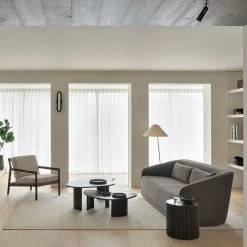 Ethnicraft Mahogany Roller Max Varnished Dark Brown Side Table