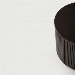 Ethnicraft Mahogany Roller Max Varnished Dark Brown Side Table