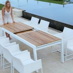 Mamagreen Baia Teak Aluminum Extendable Dining Table