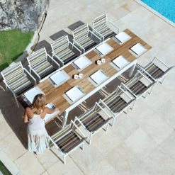 Mamagreen Baia Teak Aluminum Extendable Dining Table