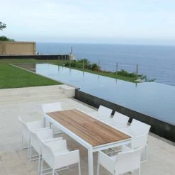 Mamagreen Baia Teak Aluminum Extendable Dining Table