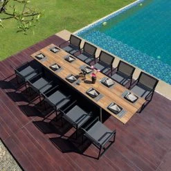 Mamagreen Baia Teak Aluminum Extendable Dining Table