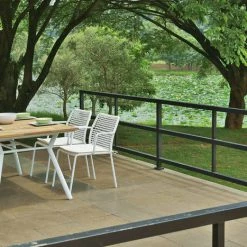 Mamagreen Manda Aluminum Stackable Woven Dining Chair 12 Mamagreen Manda Aluminum Stackable Woven Dining Chair