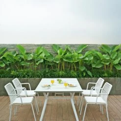 Mamagreen Manda Aluminum Stackable Woven Dining Chair 15 Mamagreen Manda Aluminum Stackable Woven Dining Chair