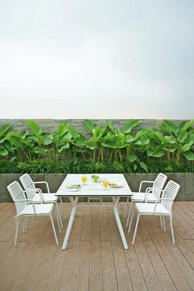 Mamagreen Manda Aluminum Stackable Woven Dining Chair 7 Mamagreen Manda Aluminum Stackable Woven Dining Chair