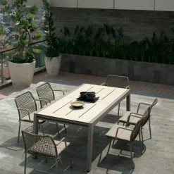 Mamagreen Manda Aluminum Stackable Woven Dining Chair 18 Mamagreen Manda Aluminum Stackable Woven Dining Chair