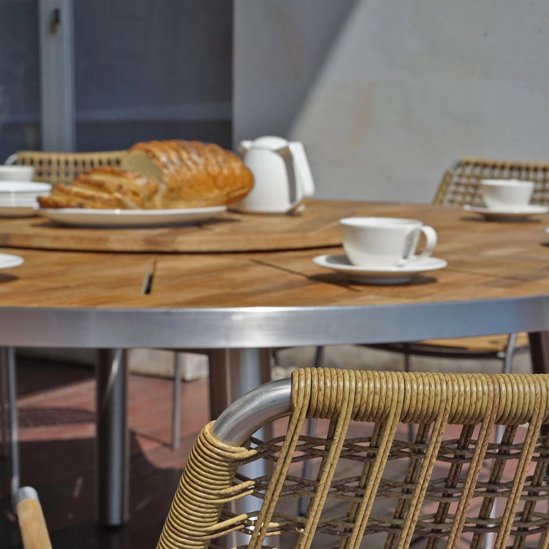 Mamagreen Meika Teak Round Table With Rotating Tray 6 Mamagreen Meika Teak Round Table With Rotating Tray