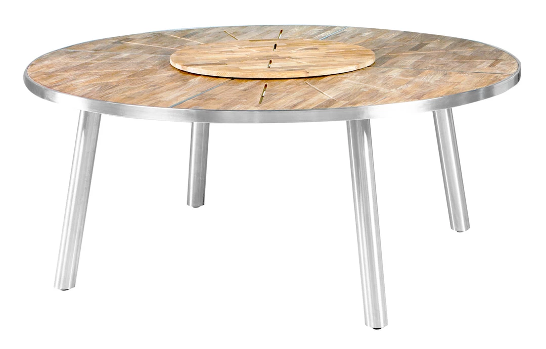 Mamagreen Meika Teak Round Table With Rotating Tray 3 Mamagreen Meika Teak Round Table With Rotating Tray