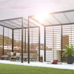 Mamagreen Sombrero Aluminum Square Canopy With Aluminum Roof And 2 Walls