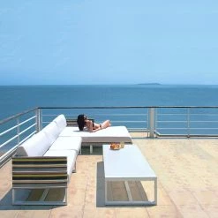 Mamagreen Stripe Left Hand Chaise