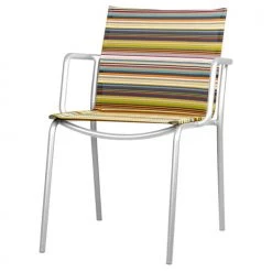 Mamagreen Manda Textilene Stripe Sling Stainless Steel Dining Chair