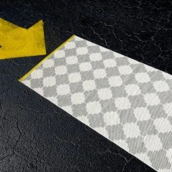 Pappelina Marre Warm Grey & Vanilla With Mustard Stripe Runner Rug Rugs